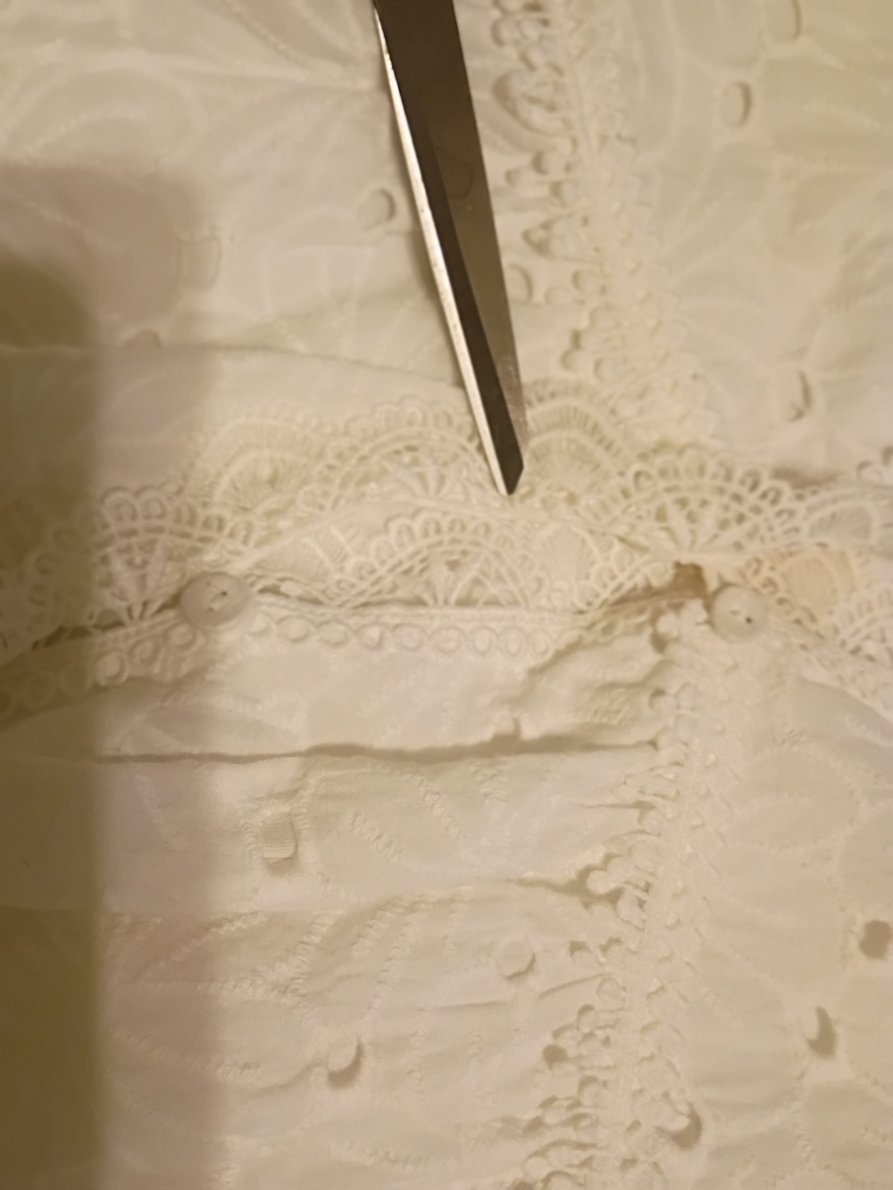 Like Love Women's White Eyelet Mini Baby Doll Dress with Embroidered Trim Sz S - Picture 10 of 10